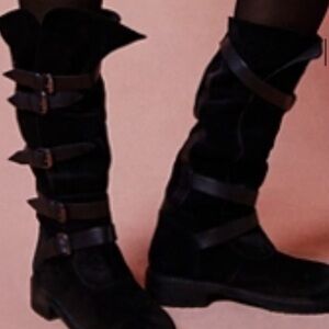 Free People Black Multi-Strap Combat Boots